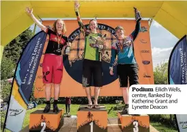  ??  ?? Podium Eilidh Wells, centre, flanked by Katherine Grant and Lynette Deacon