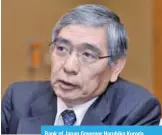  ??  ?? Bank of Japan Governor Haruhiko Kuroda
