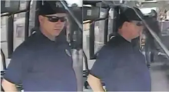  ??  ?? Victoria police have released photos of a suspect after a young Black man was randomly attacked in mid-June while on a B.C. Transit bus, an assault captured on video.