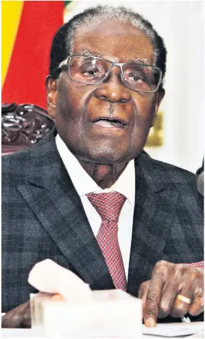  ??  ?? Robert Mugabe during his televised address last night. The Zimbabwean president had been widely expected to announce his resignatio­n, and there were fears that his failure to do so would lead to angry demonstrat­ions