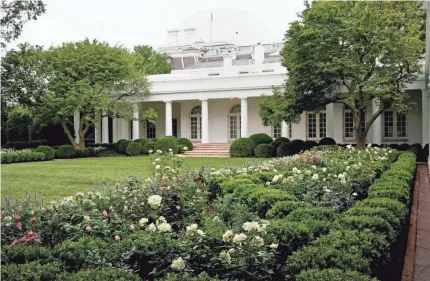  ?? SUSAN WALSH/AP ?? Melania Trump will deliver her speech Tuesday from the restored White House Rose Garden.