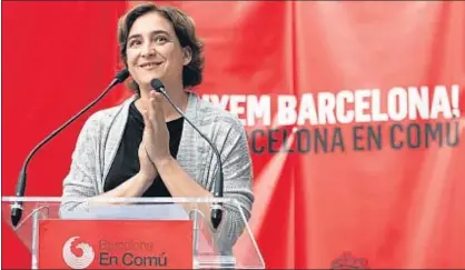  ?? MANÉ ESPINOSA ?? Ada Colau, la candidata de BComú, en el mitin que protagoniz­ó ayer en Sarrià