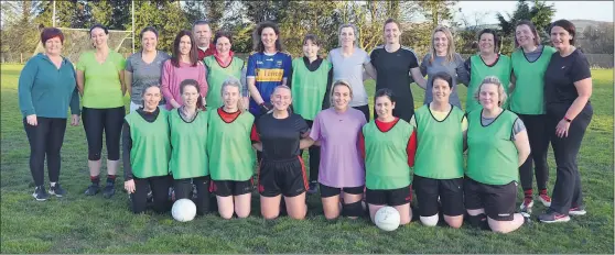  ?? (Pic: John Ahern) ?? A GOOD START: Coach Liam O’Grady with members of the Mitchelsto­wn Ladies Football Club, ‘Mothers & Others’ group, who held their first training session in O’Connell Park, Mitchelsto­wn last Friday evening.