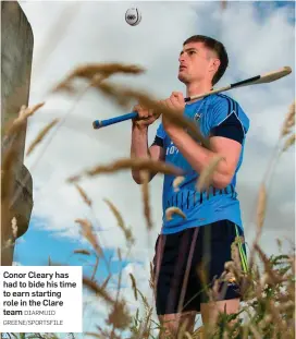  ?? DIARMUID GREENE/SPORTSFILE ?? Conor Cleary has had to bide his time to earn starting role in the Clare team