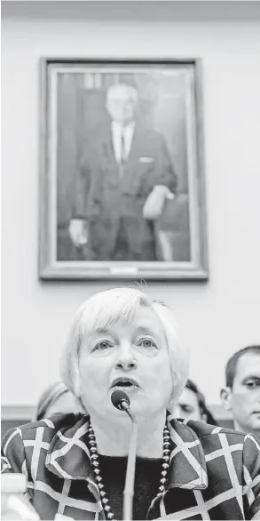  ?? McClatchy-Tribune News Service ?? Federal Reserve chair Janet Yellen gave her first testimony before Congress since being appointed during a House Financial Services Committee hearing on Tuesday.