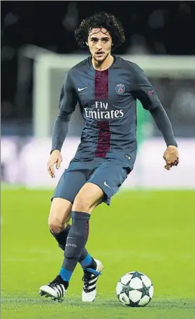  ?? FOTO: GETTY ?? Adrien Rabiot (23 años) quiere ir al Barça pero el PSG no cede de momento