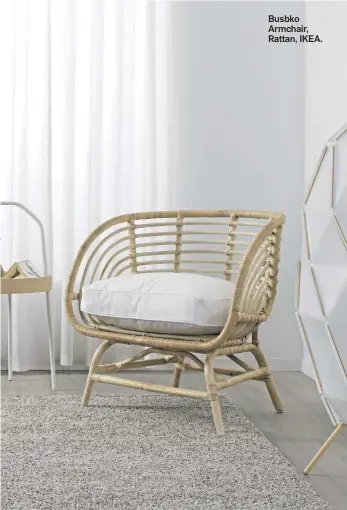  ?? ?? Busbko Armchair, Rattan, IKEA.