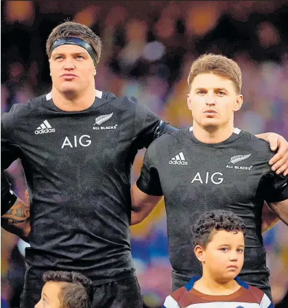  ?? Photo / Photosport ?? Scott and Beauden Barrett’s time together on the field ended with Scott’s dismissal just before the break.