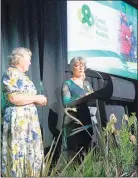  ??  ?? Pirongia Te Aroaro o Kahu Restoratio­n Society members: Chairwoman Clare St Pierre (right) and secretary Dianne June.