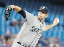  ?? FRED THORNHILL/THE CANADIAN PRESS ?? Seattle pitcher James Paxton, from Ladner, B.C., tossed a no-hitter against the Blue Jays on May 8.