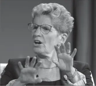  ?? FRED CHARTRAND, THE CANADIAN PRESS FILE PHOTO ?? Kathleen Wynne and the Liberals sold off Hydro One despite internal polling showing a lack of public support, wrongly calculatin­g that it would generate only passing opposition, writes Martin Regg Cohn.