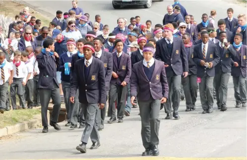  ?? Photo: Supplied ?? Graeme College supported the Sunflower Fund, culminatin­g in a Walk for Awareness. The schools also sold the 640th tope on the day, with the support of learners and community, which means as a school they raised R16 000 for the Sunflower Fund through...