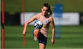  ?? Photograph: James Gourley/Shuttersto­ck ?? Ella Toone, pictured during an England training session in Australia, says England are working to put away the chances they are creating.