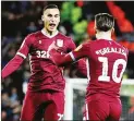  ??  ?? YES! Anwar El Ghazi celebrates