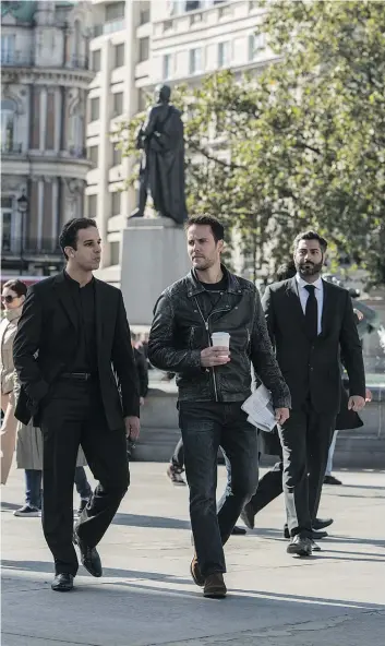  ?? EONE FILMS ?? Taylor Kitsch, centre, plays the mysterious Ghost in the upcoming movie American Assassin.