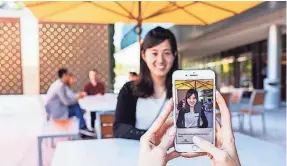  ?? MICROSOFT ?? Microsoft’s Seeing AI for the iPhone tries to identify a person’s gender, approximat­e age and mood.