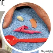  ?? PHOTOS: MURRAY WILSON/FAIRFAX NZ ?? The plastic items swallowed by the petrel.
