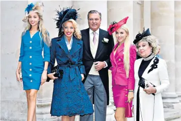  ??  ?? Princess Camilla, second from left, and Prince Carlo, Duke of Castro, centre, with their daughters and Edoarda Crociani, right