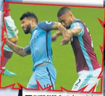  ??  ?? IN YER FACE: Sergio Aguero lashes out at West Ham defender Winston Reid and is facing a three-match ban