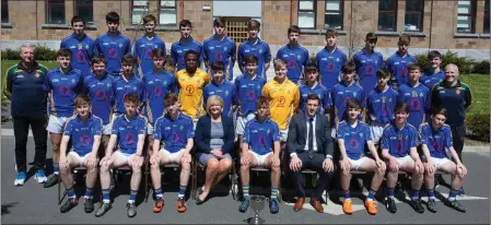  ??  ?? The CBS The Green U.16 1/2 who were winners of the Dunloe Cup (post primary schools) 2016-17 and on Tuesday at the School pats Student and Kerry Footballer David Moran presented the players with their medals at a special Ceremony at the school.