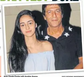  ??  ?? Actor Chunky Panday with daughter Ananya