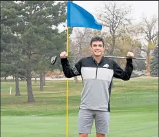  ?? EDDIE HERZ / Loveland Weekly ?? Resurrecti­on Christian senior Jacob Buckendorf poses at The Olde Course in Loveland after being named RH boys golfer of the year. Buckendorf placed 33rd at the Class 3A tournament while also leading the area in stroke average.