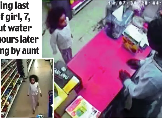  ??  ?? Haunting images: CCTV footage of seven-year-old Shanay Walker pleading for a drink in a convenienc­e store, hours before she died