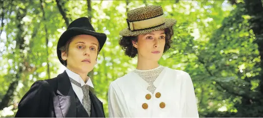  ?? BLEECKER STREET ?? Denise Gough, left, and Keira Knightley star in Colette, the story of a French writer who challenged cultural norms in her quest to be recognized for her work.