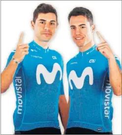  ??  ?? Albert Torres y Sebastián Mora compiten en carretera con el Movistar Team.