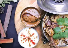  ?? ?? Hyderabadi chicken biryani from Courtyard by Marriott Chennai