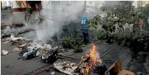  ?? PHOTO: REUTERS ?? Opposition supporters use trees and rubbish to build barricades during a strike to protest Venezuelan President Nicolas Maduro’s government.