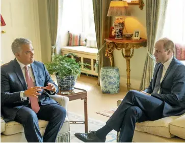  ?? Cortesía ?? El presidente Iván Duque dialoga con el Príncipe William, Duque de Cambridge.