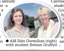  ??  ?? AM Siân Gwenllian (right) with student Betsan Gruffyd