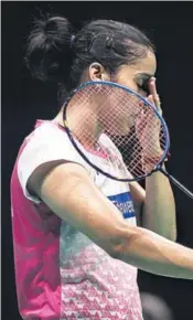  ?? ■ AFP ?? Saina Nehwal reacts after losing to Tai Tzuying of Taiwan on Saturday.