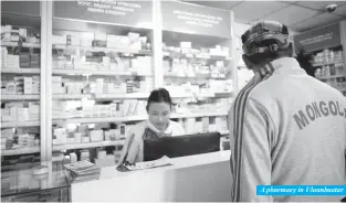  ??  ?? A pharmacy in Ulaanbaata­r