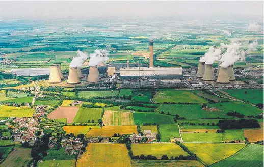  ?? ?? An aerial view of the Drax Power Station in North Yorkshire, England.