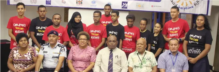  ?? Photo: Ministry of Women, Children and Poverty Alleviatio­n ?? Minister for Women, Children and Poverty Alleviatio­n Mereseini Vuniwaqa (sitting third from left), with participan­ts during the National Co-ordinating Committee on Children “West Children’s Symposium” at the Tanoa Waterfront Hotel in Lautoka on June 1,...