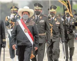  ?? // AFP ?? Pedro Castillo en un desfile militar el pasado 30 de julio