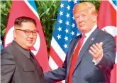  ?? — File ?? US President Donald Trump with North Korean leader Kim Jong Un during their summit.