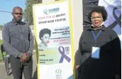  ??  ?? TAKING INITIATIVE: Behired Grooming Co-founder Egee Matondo and managing director Charlotte Giba pose for a photo during a gender based violence dialogue in Parkside, East London.