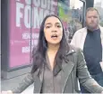  ?? ?? Alexandria Ocasio-cortez became angry when activists filmed her and her fiancé