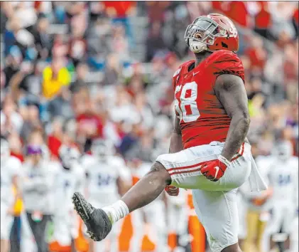  ?? Vasha Hunt The Associated Press ?? During his college days, Alabama defensive lineman Christian Barmore spent plenty of time in opposing backfields.