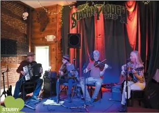  ?? JOSE CARLOS FAJARDO — STAFF PHOTOGRAPH­ER ?? Berkeley’s Starry Plough is known for its music, as well as its Irish pub vibe. Here, members of the Varmints band, from left, Art Peterson, Laurie Miller, Gomer Hendrix and Joanie Jones, perform onstage.