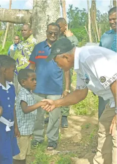  ??  ?? President Major General (Ret’d) Jioji Konrote advised the villagers to plant dilo trees on the beaches to act as windbreake­rs.