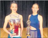  ??  ?? Highest Marks Local Jazz Trophy was shared by shared with Molly Robinson of Cambridge (right) and Emma Kenny of Te Awamutu.