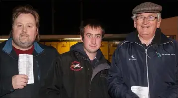  ??  ?? Tim Looby, Damien Kennedy and John Morrissey attended Thursday’s final.