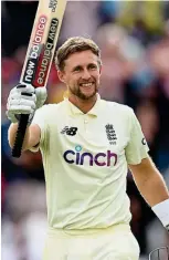  ?? ?? Howzat! ‘Batter’ and England captain Joe Root celebrates scoring a Test century against India