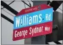  ?? RICHARD ILGENFRITZ — MAIN LINE NEWS ?? Sign marking George Sydnor Way in the Garrett Hill section of Radnor Township.