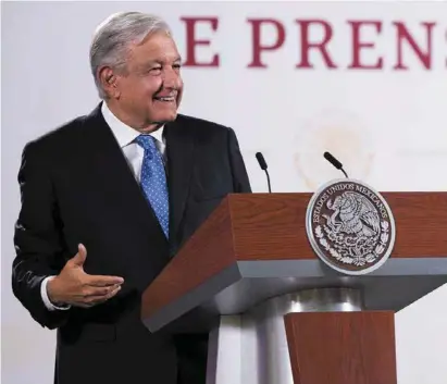  ?? ?? RESPUESTA.
El presidente López Obrador, en su conferenci­a de ayer, en la que defendió su iniciativa de reforma electoral.