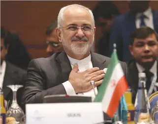  ?? (Reuters) ?? IRAN’S FOREIGN MINISTER Mohammad Javad Zarif attends a meeting of the Organizati­on of Islamic Cooperatio­n in Istanbul yesterday.